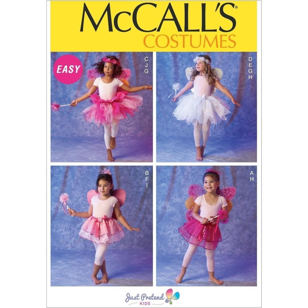 McCalls M6906 Girls Fairy Costume Sewing Pattern Sizes 6-8 Tutu Wings‎